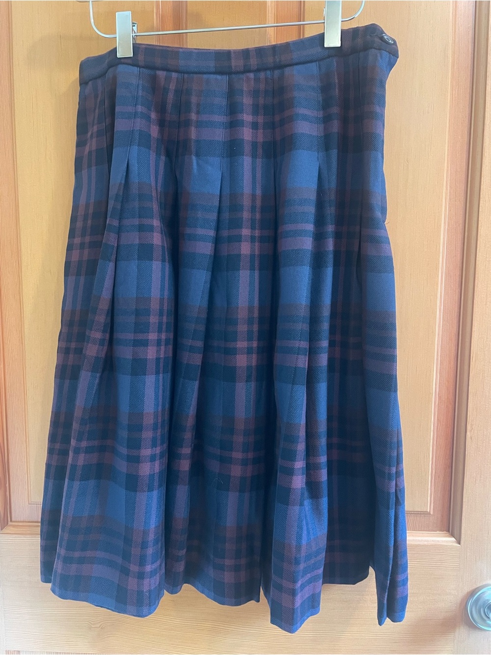 Pendleton Plaid Wool Midi Pleated Skirt (Petite 12)